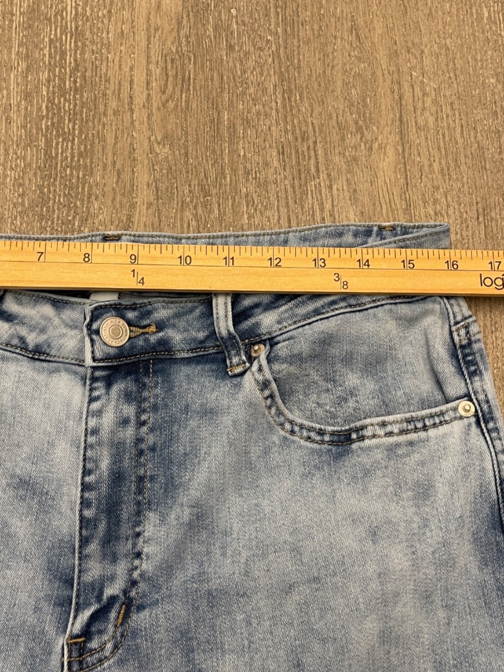 Mica Los Angeles Cargo Jeans Women's 31 Light Wash Denim Wide Leg High Rise - Picture 10 of 14